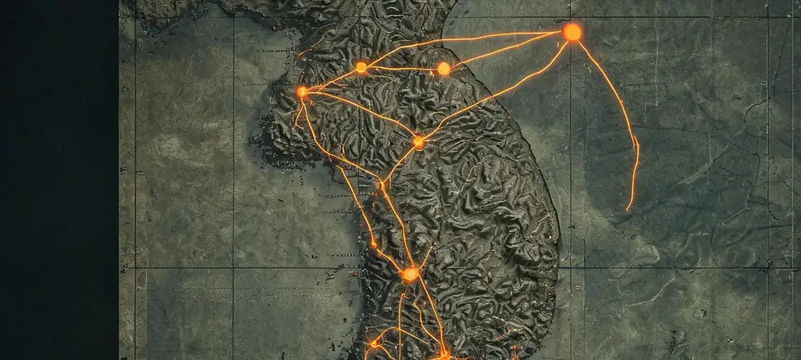 Tactical situation map with operation markers across the Korean peninsula